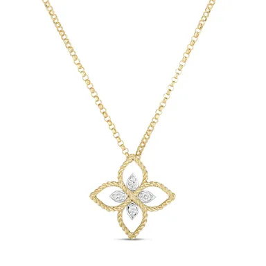 〈プリンセスフラワー〉K18YG/WGネックレス・ダイヤモンド 長さ約45cm ￥253,000(税込)