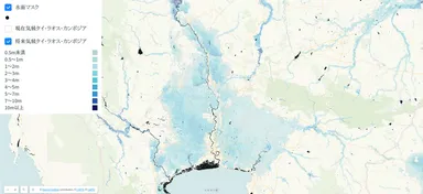 ＜無償一般公開ハザードマップ(タイのチャオプラヤ川周辺)＞