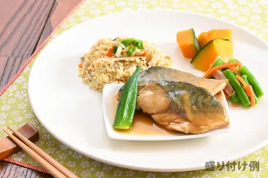 糖質制限 さばの味噌煮弁当(盛り付け例)