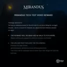 May Mayhem / Mirandus Tech Test Video Reward