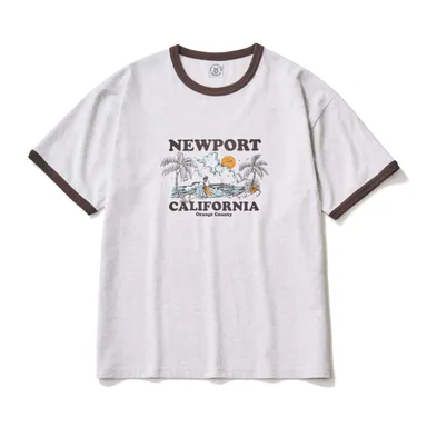 リンガープリントTシャツ　ブラウン