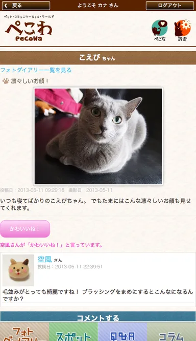 フォトダイアリー機能