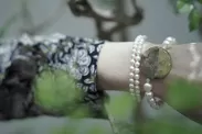 Akoya × stone bracelet