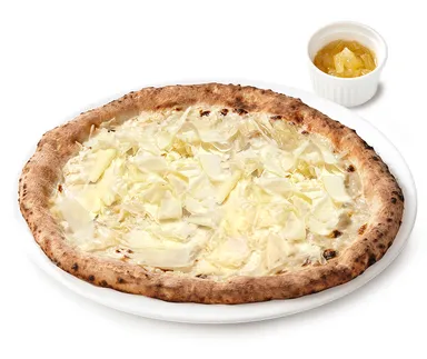 花びらチーズの5種チーズのピッツァ～ハチミツレモン添え～S 2,508円(税込)／M 2,838円(税込)／L 3,168円(税込)