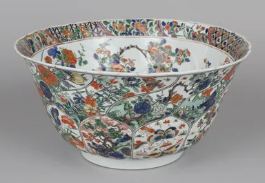 五彩花鳥文大鉢