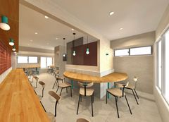 お店2階が飲食スペースとなります