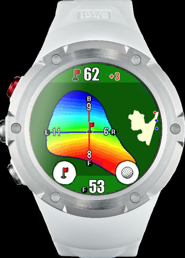 腕時計型GPSゴルフナビ史上最大サイズ1.4inchタッチパネルを搭載！直観