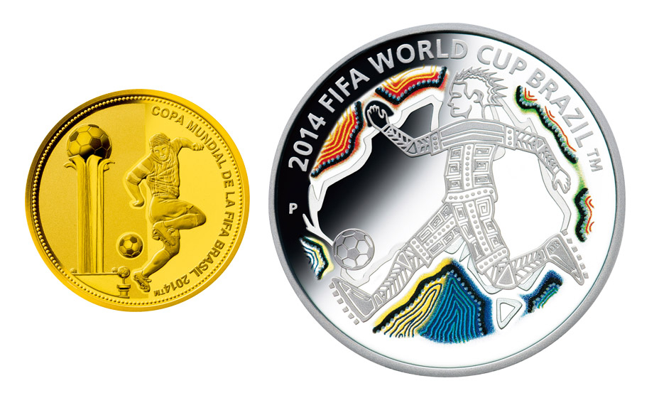 限定入荷されました 2014FIFAワールドカップブラジル大会公式記念コイン 銀貨3種セット アンティーク/コレクション