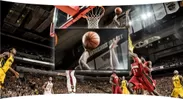 スポーツ(バスケットボール)のゴールを注視するような利用イメージ