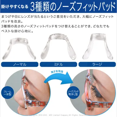 3種類の鼻パッド付属