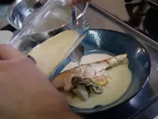乳化ソースと鱈のポワレ