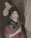 マリー・ローランサン《羽根飾りの帽子の女、あるいはティリア、あるいはタニア》 1924年　油彩／キャンヴァス　 マリー・ローランサン美術館　(C) Musee Marie Laurencin