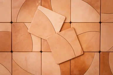 ヌメ革を使ったコースター