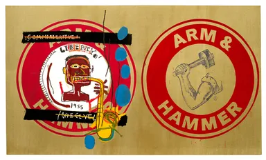 Jean-Michel Basquiat, Andy Warhol, Arm and Hammer II, 1984-1985 Collection Bischofberger, Mannedorf-Zurich, Suisse (C) The Estate of Jean-Michel Basquiat. Licensed by Artestar, New-York.(C) The Andy Warhol Foundation for the Visual Arts, Inc. / Licensed by ADAGP, Paris 2023