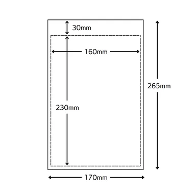 グラスパック 平袋 170mm幅の仕様