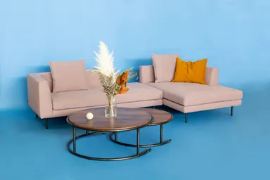 「フォーマルハウト」オープンコーナーソファ180＋ワイドカウチソファ100のレイアウト(張地ウルトラスエードHP.N248)