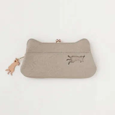 がま口ロングウォレット　グレージュ