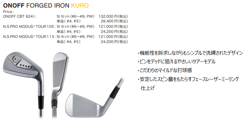 テーマは“重力主義。”「ONOFF KURO」シリーズと「ONOFF FORGED WEDGE