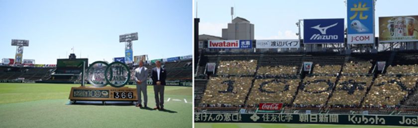 総勢約4,000名が、
100周年に向けたメッセージを人文字で表現!
2024年8月1日へのカウントダウンがスタート
阪神甲子園球場開場100周年カウントダウンイベント