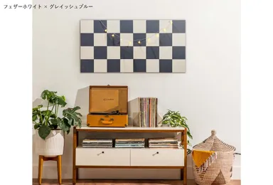 15cm角 フェザーホワイト×グレイッシュブルーの施工例