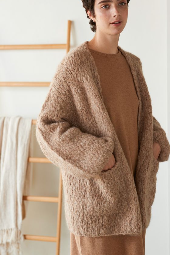 ワランス Undyed alpaca cotton knit coat コート