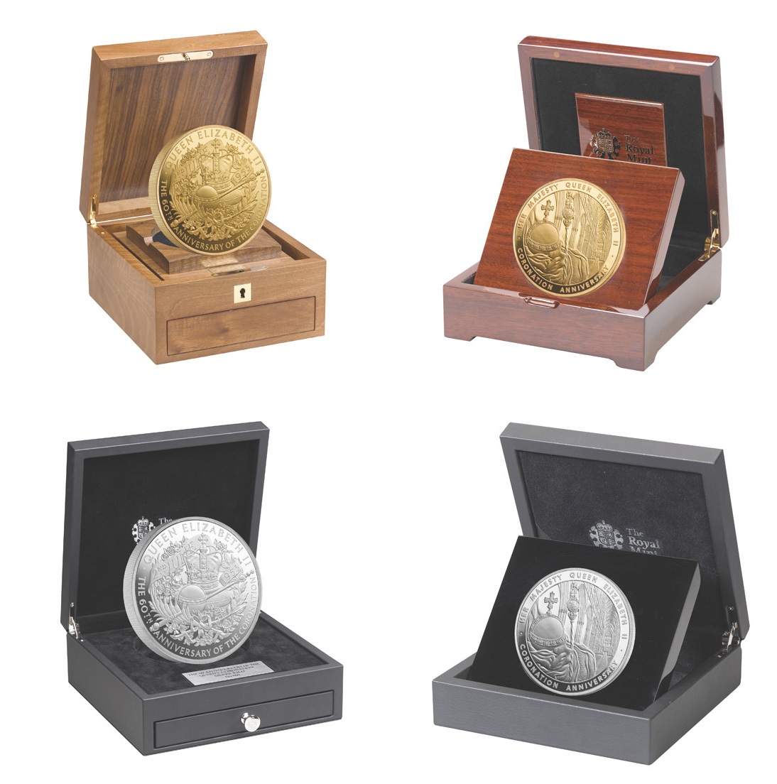 シリーズ最大となる純金1キロのコインも登場 女王エリザベス2世戴冠60