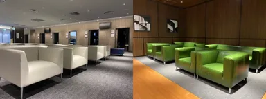 健診フロア(左)と受付エリア