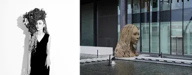 ▲アーティスト R E M A、展示中の作品  「FOREIGIN MATTER: ‘Sand in woman’ 異物： ‘砂の女’」