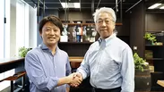 EAに就任した飯島と弊社代表取締役社長中山