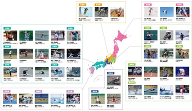 全国各地のジュニアアスリート(本年度助成事業採択者)
