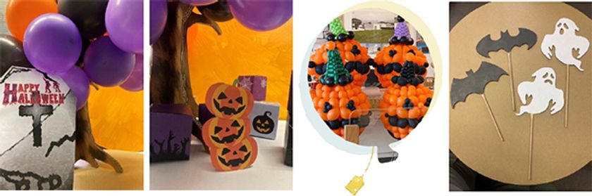 土に還る天然素材のバルーンや再生利用可能な
段ボールを使った
サステナブルなハロウィン装飾がロビーに登場します
JRホテルクレメント徳島にて10月1日（日）より展示