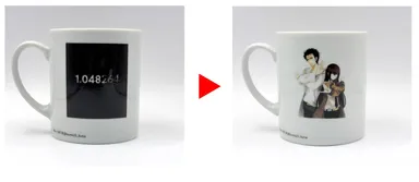 マグカップ背面(左：常温時、右：60度以上時)