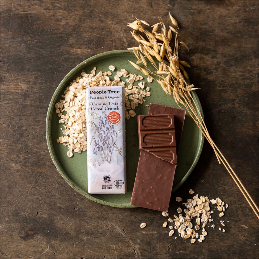 【ピープルツリー　フェアトレード＆オーガニックチョコ】
プラントベース100％のヴィーガンチョコ　
有機オーツ麦をつかった新フレーバーを10月下旬に発売！