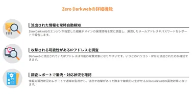 Zero Darkwebの詳細機能(1)