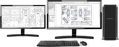 複数図面をデュアルモニタ表示
