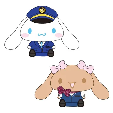 駅員 シナモロールとパーサー モカのぬいぐるみセット