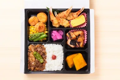 るもいの特選農作物と道産ホタテのスペシャル弁当(2)