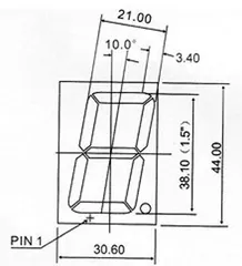 LEDND4用1.5インチLEDモジュール寸法