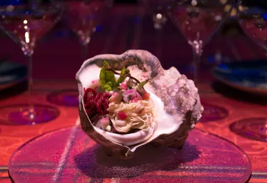 夜光貝と茶豆のカッペリーニ