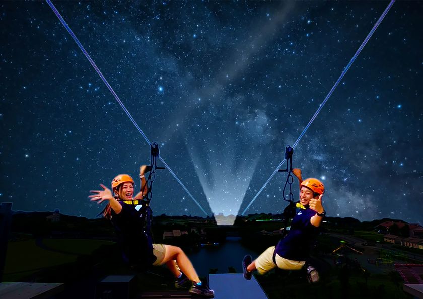 神奈川県初！
上空から幻想的なライトアップを楽しめるナイトジップラインが登場。
「Soleil Twilight Xmas 2023　ちょっぴり夜asobiなソレイユの丘」
12月9日（土）から期間限定で開催。