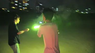 公園の花火のシーン