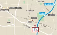 「(仮称)MCUD・ZIP大阪平野」周辺地図