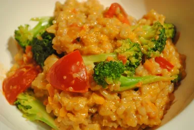 ブロッコリーとトマトの玄米リゾット