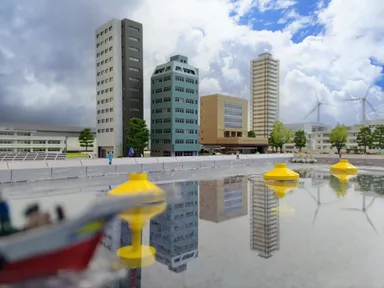 学内構想中のスマートタウンのジオラマ_10