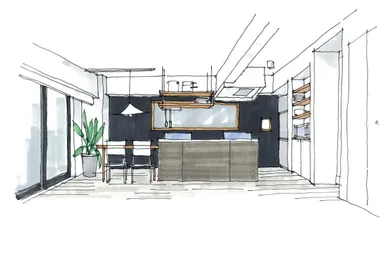 アイランドキッチンがもたらす開放感のあるLDK