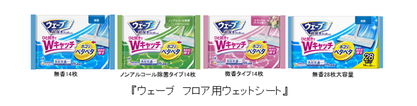 『ウェーブ　フロア用ウェットシート』を新改良　
～ひと拭きでホコリ・ベタベタ汚れがとれる～