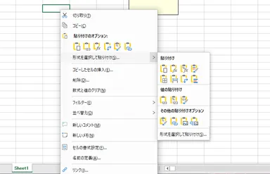 【Excel互換機能】さまざまな貼り付けオプション