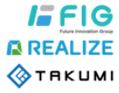 FIG株式会社、REALIZE株式会社、株式会社匠のロゴ