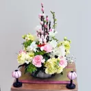ちきりやガーデンMOMOテラス店_桃の花アレンジメント体験イメージ