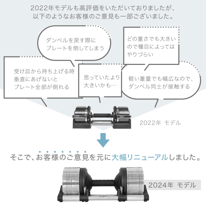 これぞ可変式ダンベルの最終形！？片手で重量30段階秒速調節可